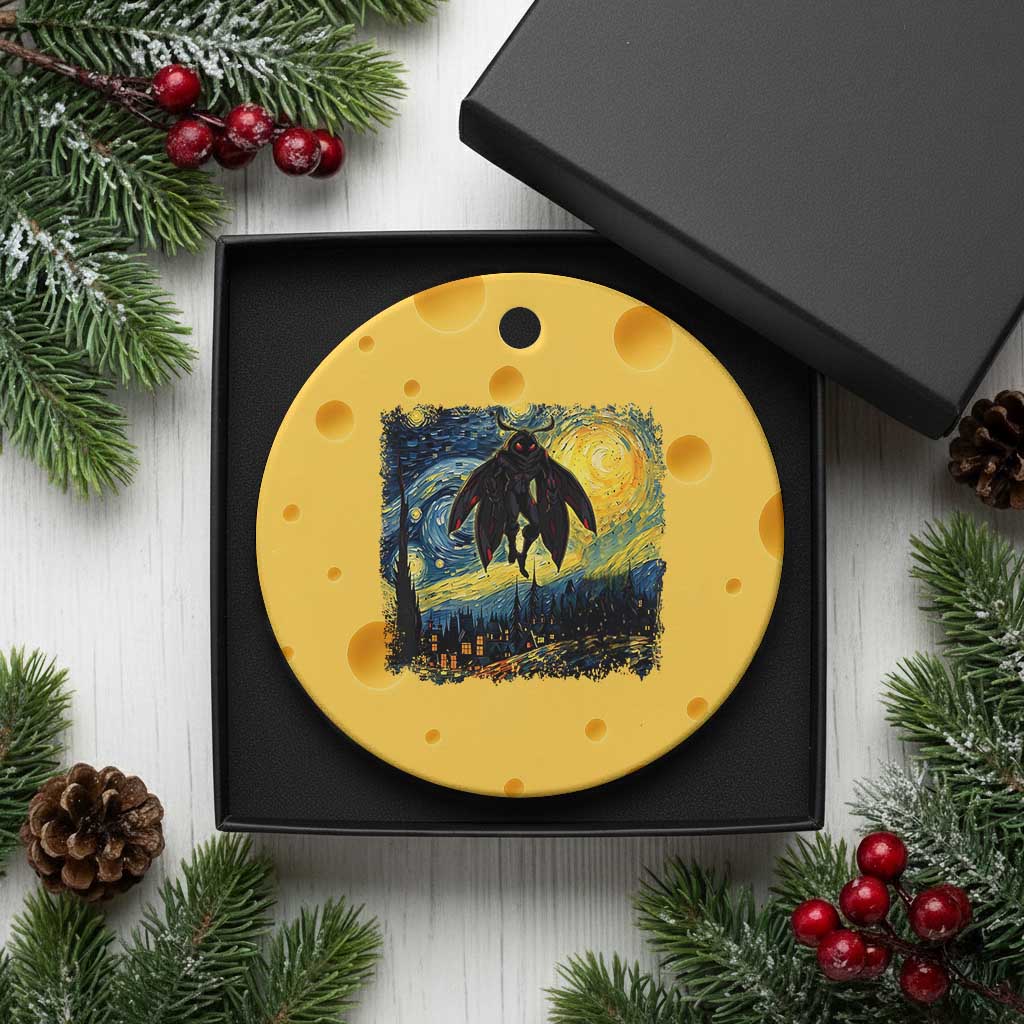 Mothman Ceramic Ornament Starry Night Van Gogh Cryptid Lover TS10 1pc Yellow Cheese Print Your Wear