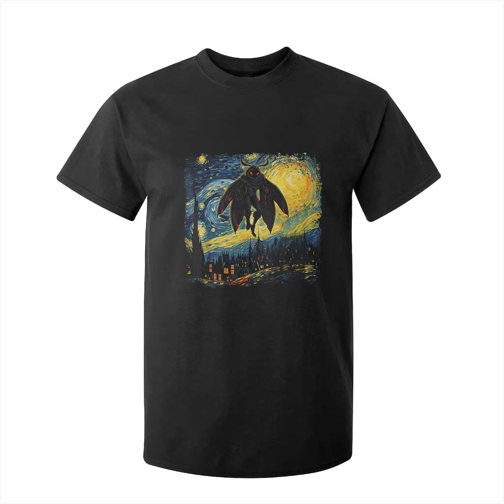 Mothman T Shirt For Kid Starry Night Van Gogh Cryptid Lover TS10 Black Print Your Wear