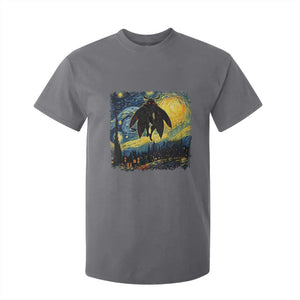 Mothman T Shirt For Kid Starry Night Van Gogh Cryptid Lover TS10 Charcoal Print Your Wear