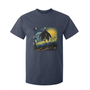 Mothman T Shirt For Kid Starry Night Van Gogh Cryptid Lover TS10 Navy Print Your Wear