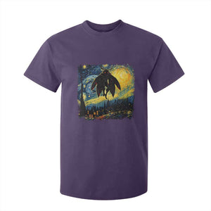 Mothman T Shirt For Kid Starry Night Van Gogh Cryptid Lover TS10 Purple Print Your Wear