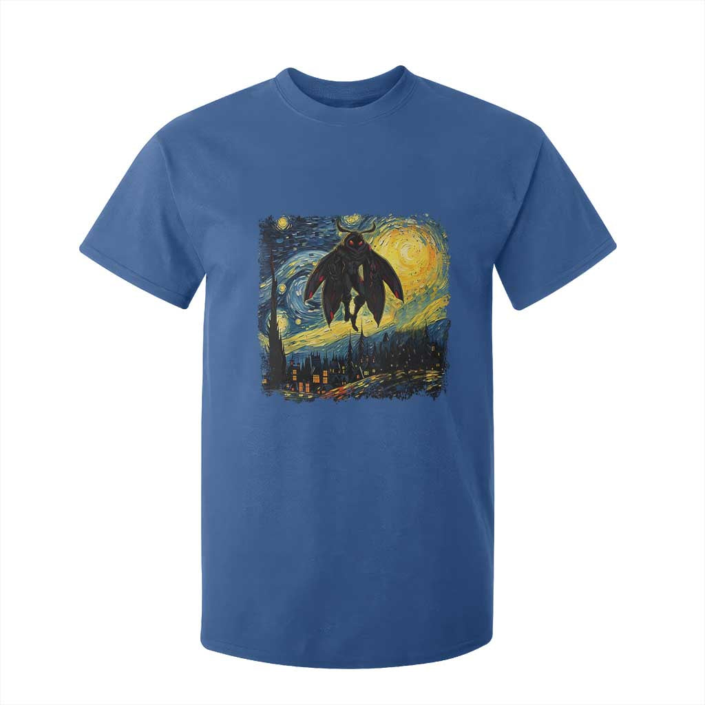 Mothman T Shirt For Kid Starry Night Van Gogh Cryptid Lover TS10 Royal Blue Print Your Wear