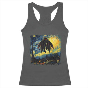 Mothman Racerback Tank Top Starry Night Van Gogh Cryptid Lover TS10 Dark Heather Print Your Wear