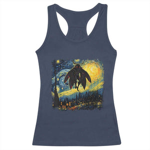 Mothman Racerback Tank Top Starry Night Van Gogh Cryptid Lover TS10 Navy Print Your Wear