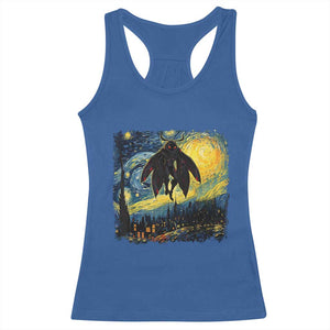 Mothman Racerback Tank Top Starry Night Van Gogh Cryptid Lover TS10 Royal Blue Print Your Wear