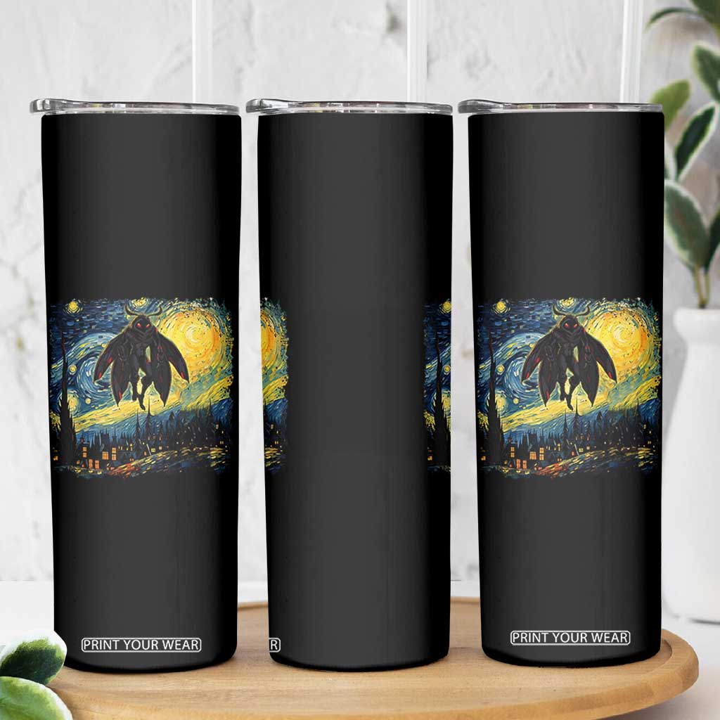 Mothman Skinny Tumbler Starry Night Van Gogh Cryptid Lover TS10 Print Your Wear