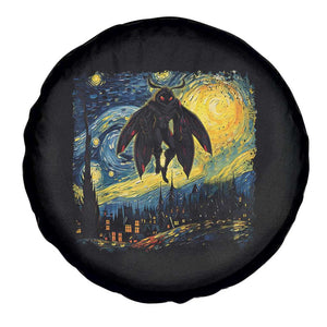 Mothman Spare Tire Cover Starry Night Van Gogh Cryptid Lover TS10 Print Your Wear
