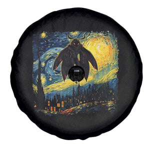 Mothman Spare Tire Cover Starry Night Van Gogh Cryptid Lover TS10 Print Your Wear