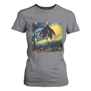 Mothman T Shirt For Women Starry Night Van Gogh Cryptid Lover TS10 Charcoal Print Your Wear