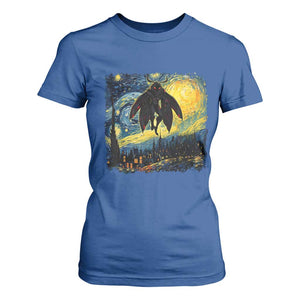 Mothman T Shirt For Women Starry Night Van Gogh Cryptid Lover TS10 Royal Blue Print Your Wear