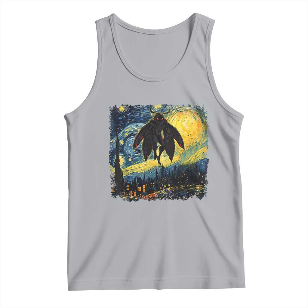 Mothman Tank Top Starry Night Van Gogh Cryptid Lover TS10 Athletic Heather Print Your Wear