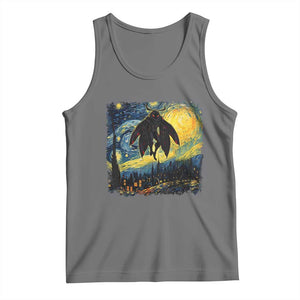 Mothman Tank Top Starry Night Van Gogh Cryptid Lover TS10 Black Heather Print Your Wear