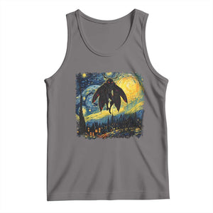 Mothman Tank Top Starry Night Van Gogh Cryptid Lover TS10 Deep Heather Print Your Wear