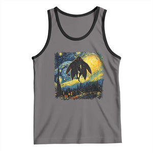 Mothman Tank Top Starry Night Van Gogh Cryptid Lover TS10 Deep Heather Black Print Your Wear