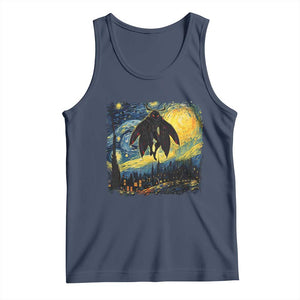Mothman Tank Top Starry Night Van Gogh Cryptid Lover TS10 Navy Print Your Wear