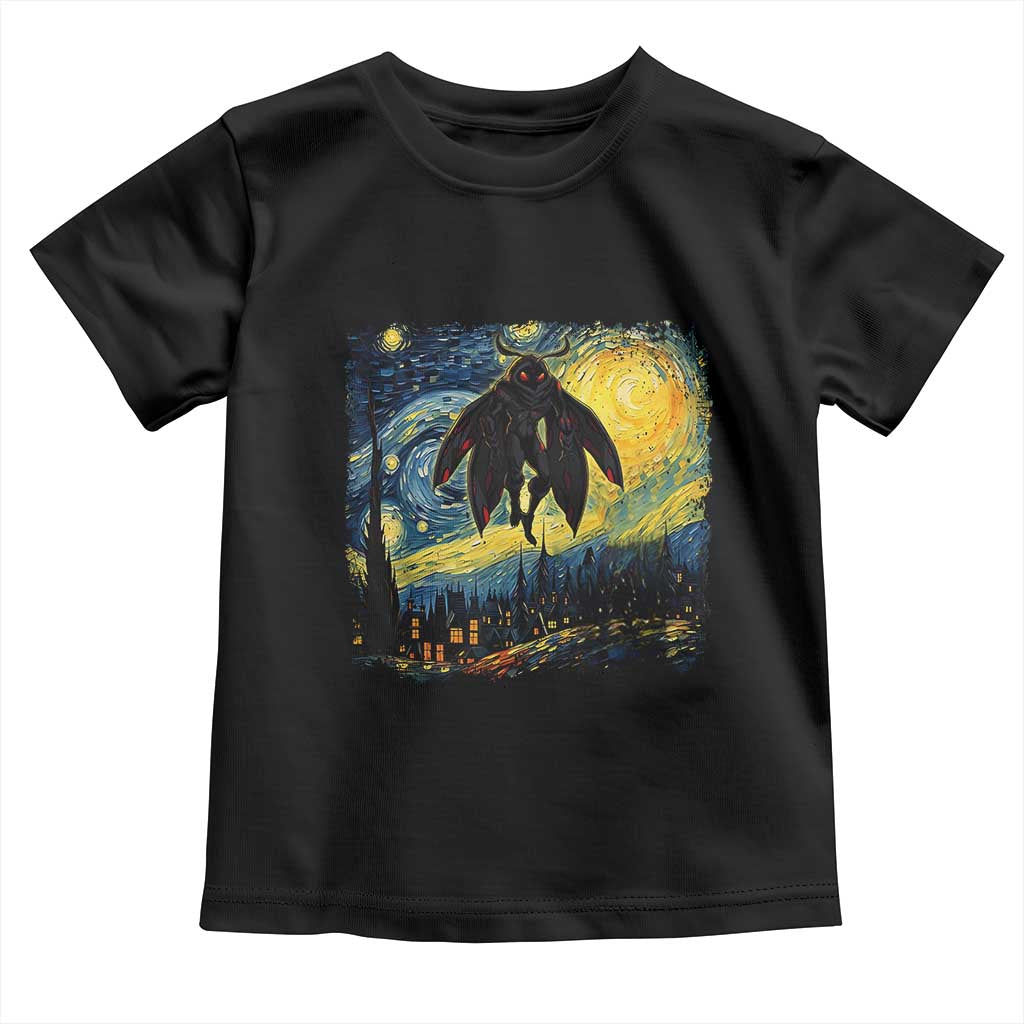 Mothman Toddler T Shirt Starry Night Van Gogh Cryptid Lover TS10 Black Print Your Wear