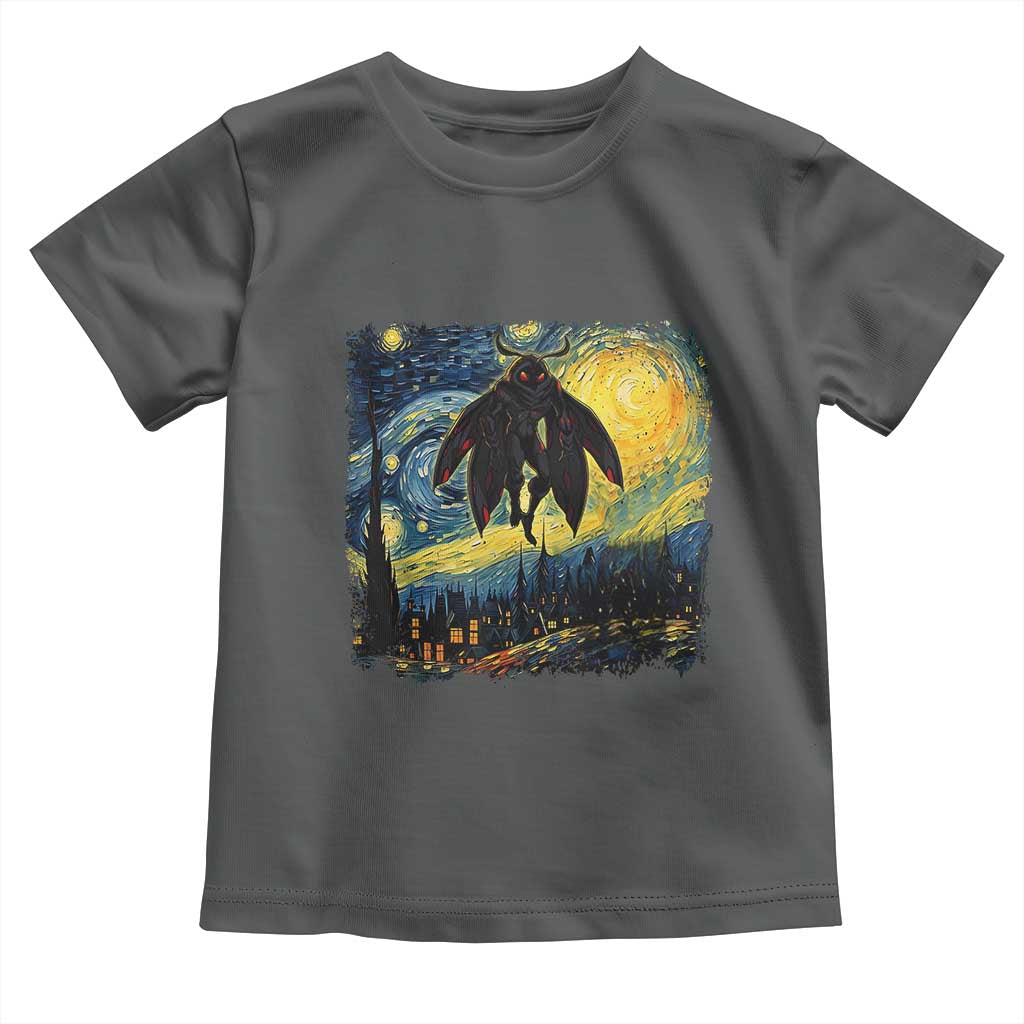 Mothman Toddler T Shirt Starry Night Van Gogh Cryptid Lover TS10 Dark Heather Print Your Wear