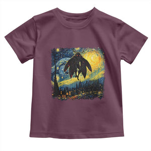 Mothman Toddler T Shirt Starry Night Van Gogh Cryptid Lover TS10 Maroon Print Your Wear