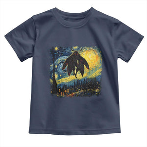 Mothman Toddler T Shirt Starry Night Van Gogh Cryptid Lover TS10 Navy Print Your Wear