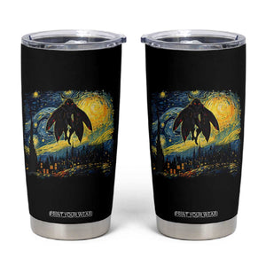 Mothman Tumbler Cup Starry Night Van Gogh Cryptid Lover TS10 Black Print Your Wear