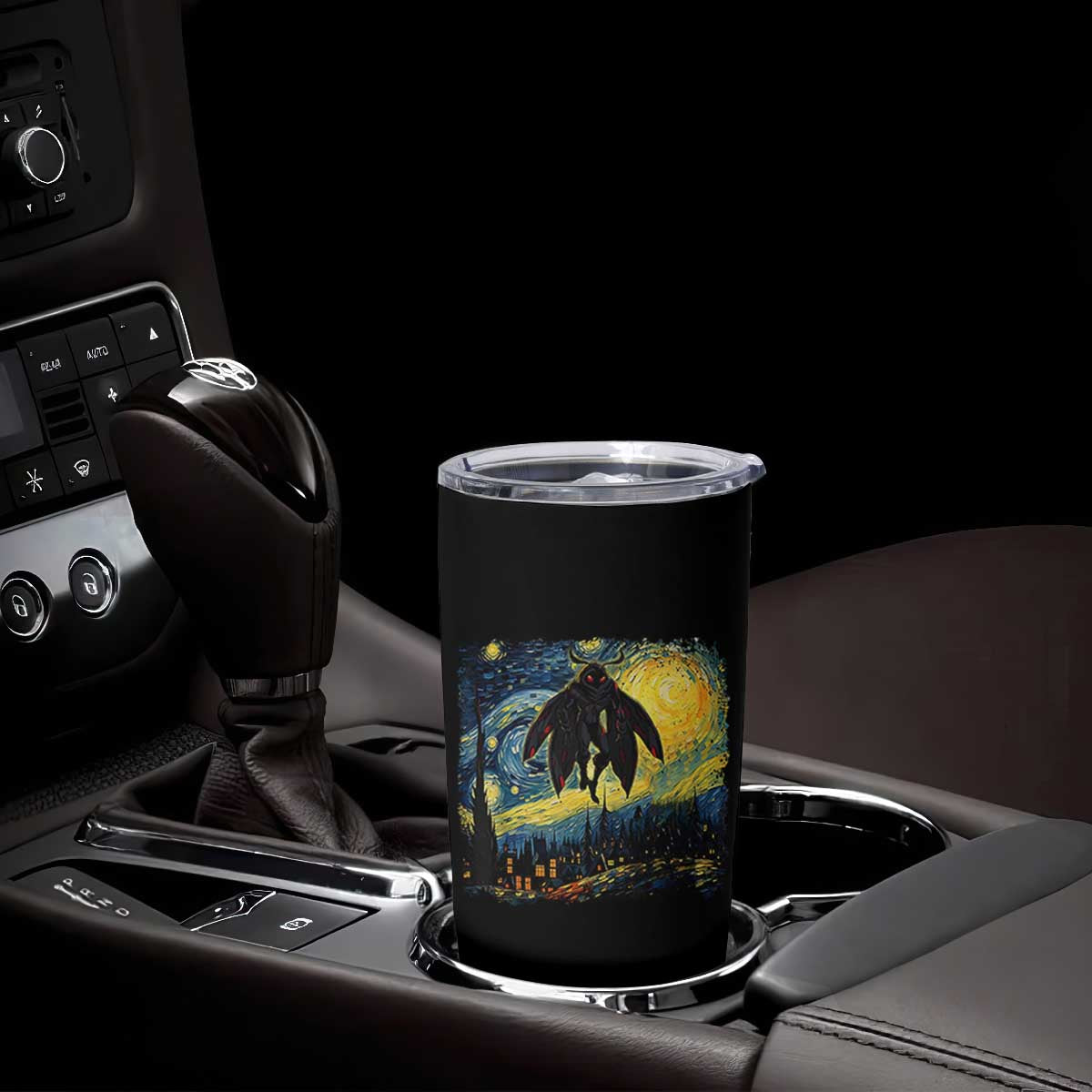 Mothman Tumbler Cup Starry Night Van Gogh Cryptid Lover TS10 Print Your Wear