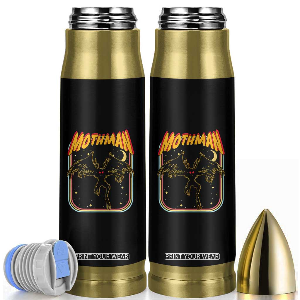 Retro Mothman Bullet Tumbler Vintage Comicbook Style Cryptid Lore Cryptozoology TS10 Black Print Your Wear