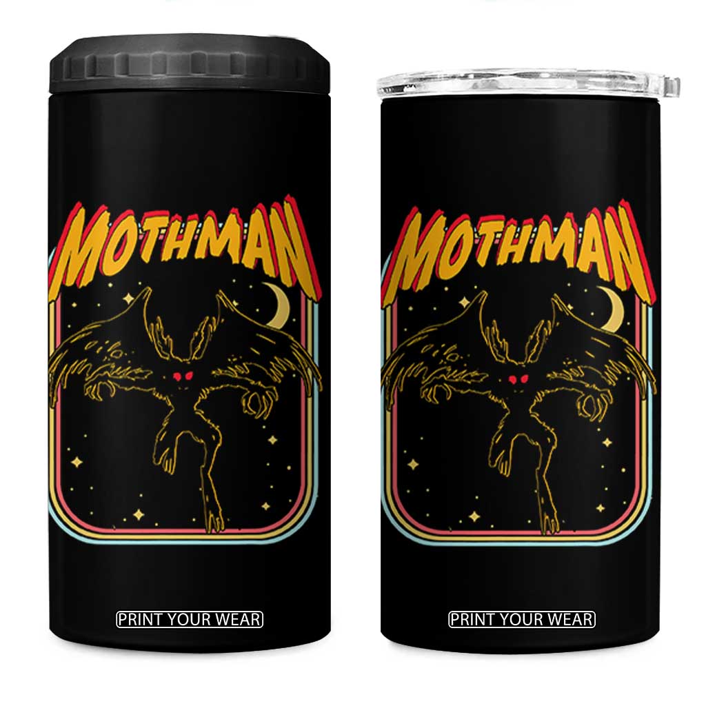 Retro Mothman 4 in 1 Can Cooler Tumbler Vintage Comicbook Style Cryptid Lore Cryptozoology TS10 One Size: 16 oz Black Print Your Wear