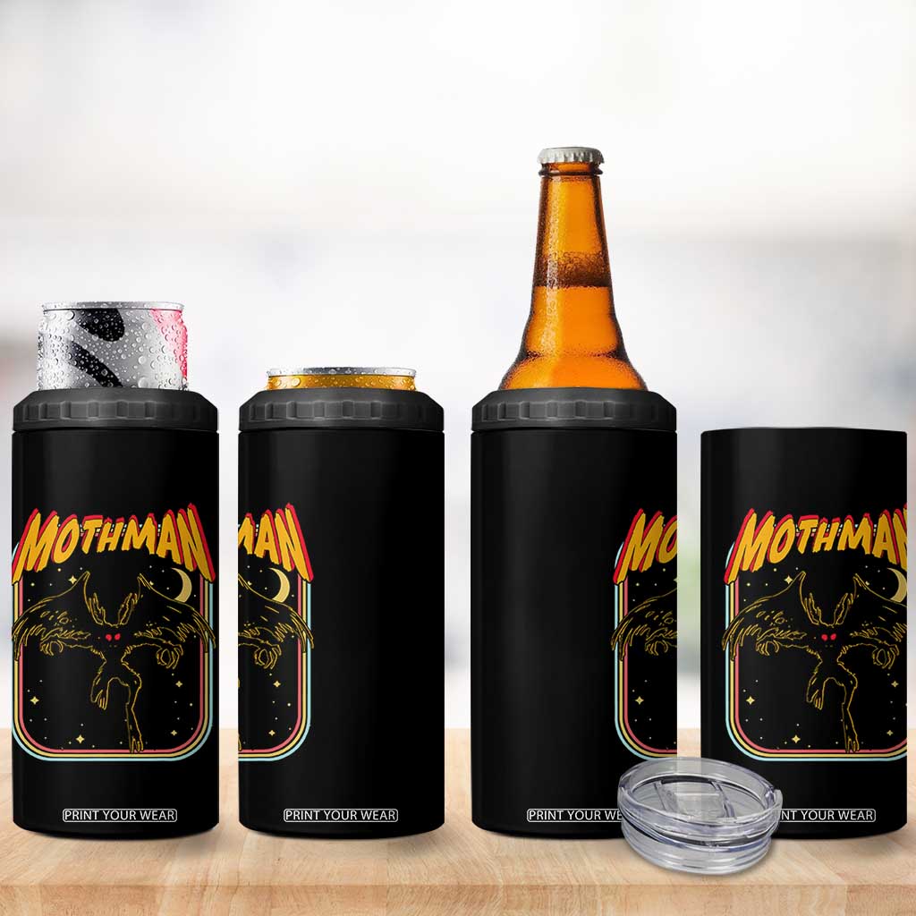 Retro Mothman 4 in 1 Can Cooler Tumbler Vintage Comicbook Style Cryptid Lore Cryptozoology TS10 Print Your Wear