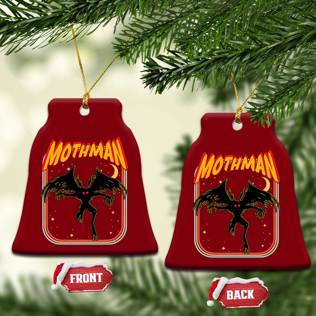 Retro Mothman Ceramic Ornament Vintage Comicbook Style Cryptid Lore Cryptozoology TS10 Print Your Wear