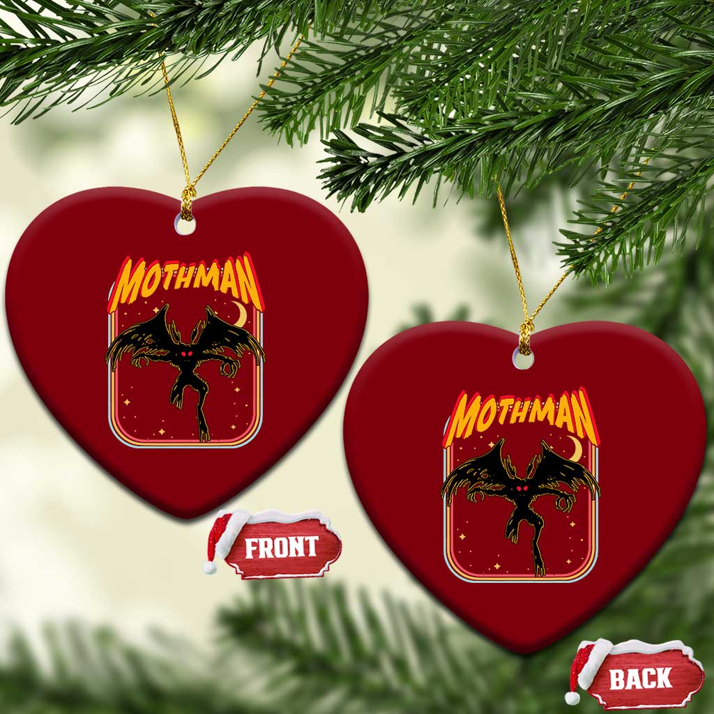Retro Mothman Ceramic Ornament Vintage Comicbook Style Cryptid Lore Cryptozoology TS10 Print Your Wear