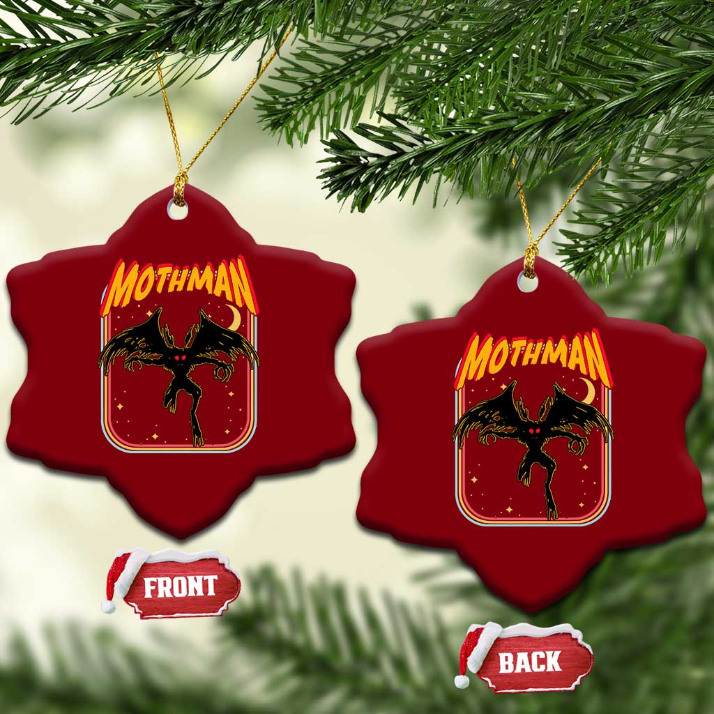 Retro Mothman Ceramic Ornament Vintage Comicbook Style Cryptid Lore Cryptozoology TS10 Print Your Wear