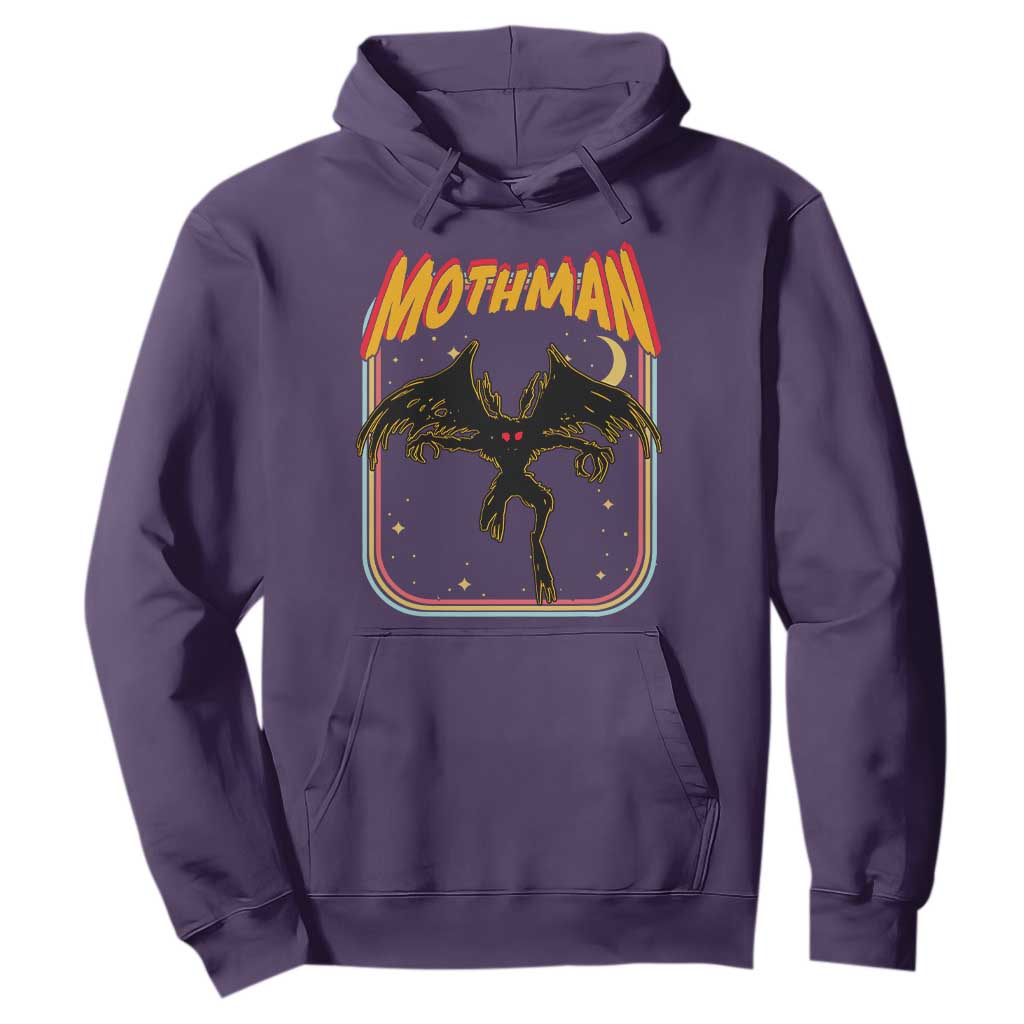 Retro Mothman Hoodie Vintage Comicbook Style Cryptid Lore Cryptozoology TS10 Purple Print Your Wear