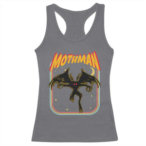 Retro Mothman Racerback Tank Top Vintage Comicbook Style Cryptid Lore Cryptozoology TS10 Charcoal Print Your Wear
