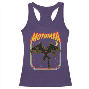 Retro Mothman Racerback Tank Top Vintage Comicbook Style Cryptid Lore Cryptozoology TS10 Purple Print Your Wear