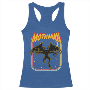 Retro Mothman Racerback Tank Top Vintage Comicbook Style Cryptid Lore Cryptozoology TS10 Royal Blue Print Your Wear