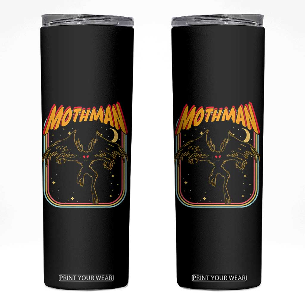 Retro Mothman Skinny Tumbler Vintage Comicbook Style Cryptid Lore Cryptozoology TS10 Black Print Your Wear