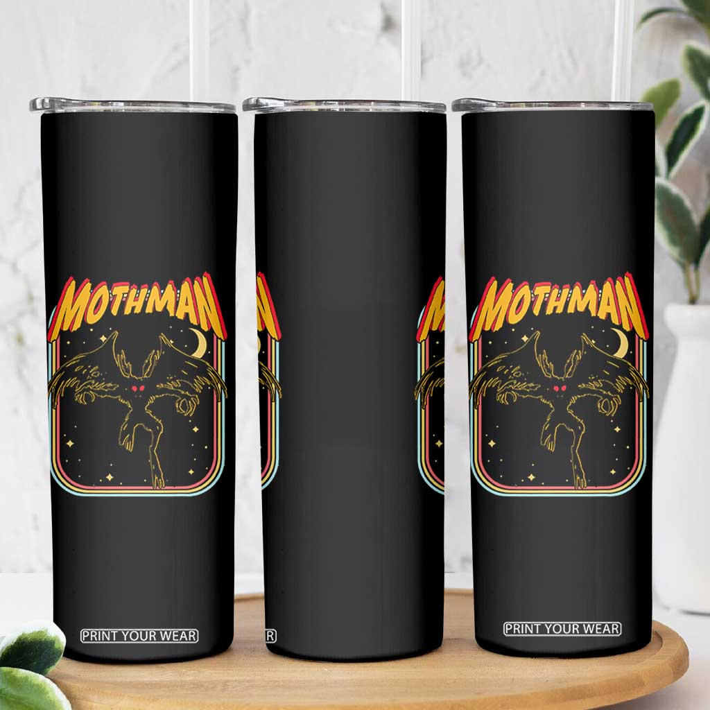 Retro Mothman Skinny Tumbler Vintage Comicbook Style Cryptid Lore Cryptozoology TS10 Print Your Wear