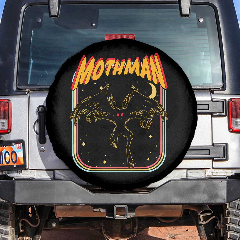 Retro Mothman Spare Tire Cover Vintage Comicbook Style Cryptid Lore Cryptozoology TS10 No hole Black Print Your Wear