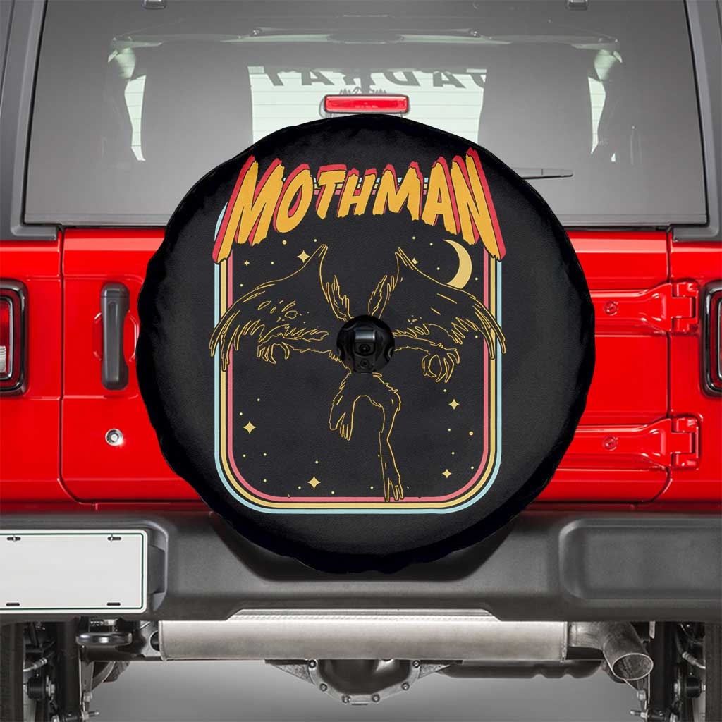 Retro Mothman Spare Tire Cover Vintage Comicbook Style Cryptid Lore Cryptozoology TS10 Black Print Your Wear