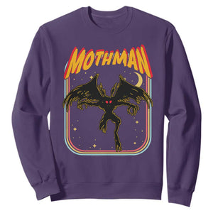 Retro Mothman Sweatshirt Vintage Comicbook Style Cryptid Lore Cryptozoology TS10 Purple Print Your Wear