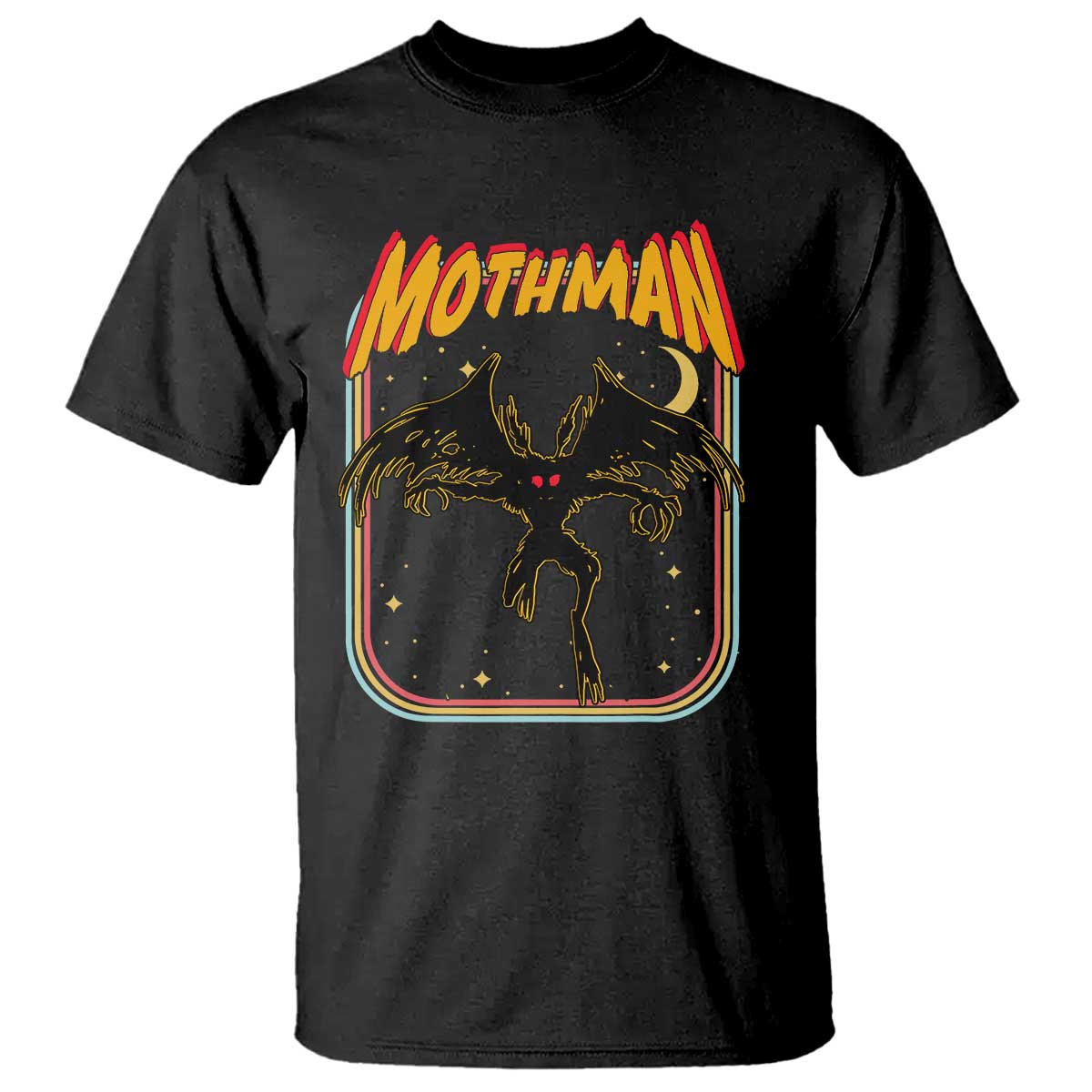 Retro Mothman T Shirt Vintage Comicbook Style Cryptid Lore Cryptozoology TS10 Black Print Your Wear