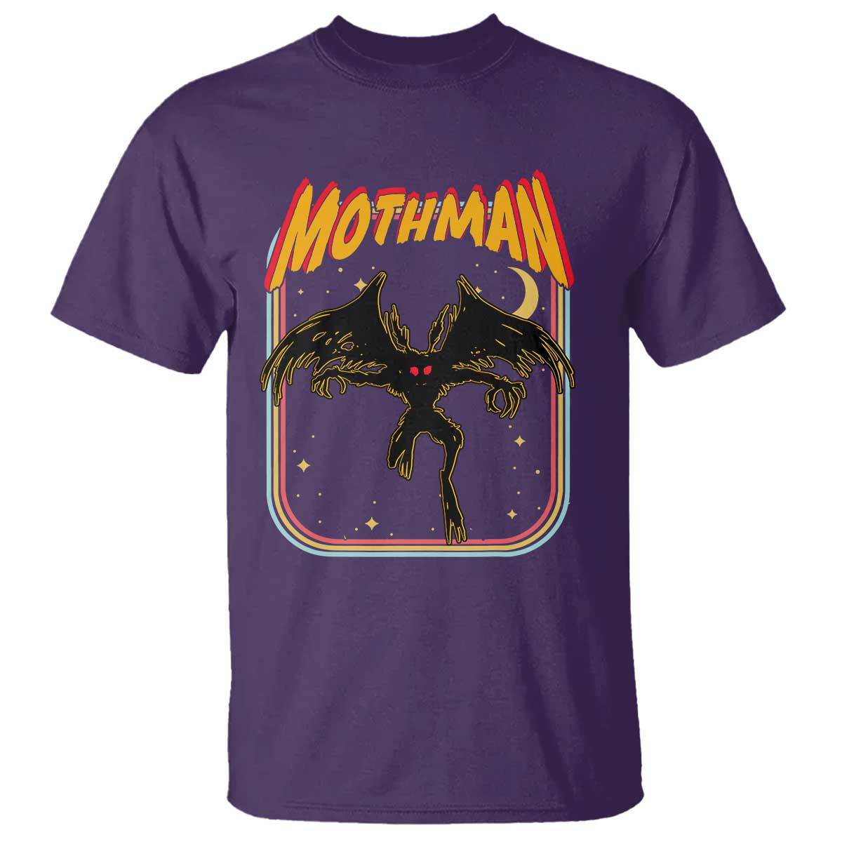 Retro Mothman T Shirt Vintage Comicbook Style Cryptid Lore Cryptozoology TS10 Purple Print Your Wear