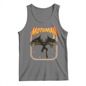 Retro Mothman Tank Top Vintage Comicbook Style Cryptid Lore Cryptozoology TS10 Black Heather Print Your Wear