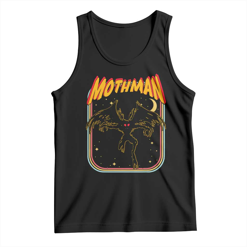 Retro Mothman Tank Top Vintage Comicbook Style Cryptid Lore Cryptozoology TS10 Black Print Your Wear