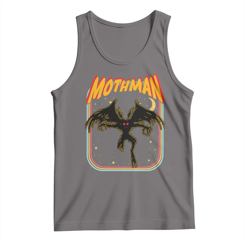 Retro Mothman Tank Top Vintage Comicbook Style Cryptid Lore Cryptozoology TS10 Deep Heather Print Your Wear