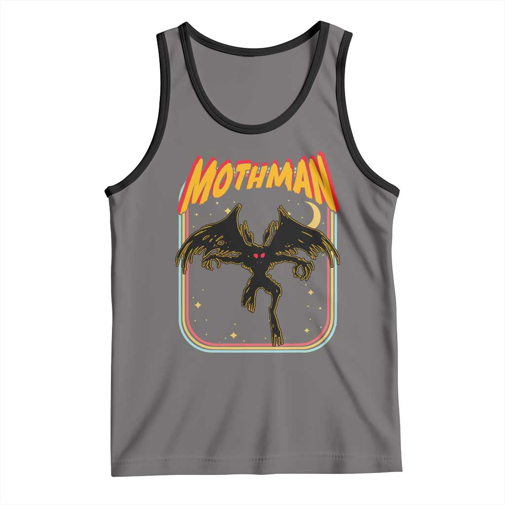 Retro Mothman Tank Top Vintage Comicbook Style Cryptid Lore Cryptozoology TS10 Deep Heather Black Print Your Wear