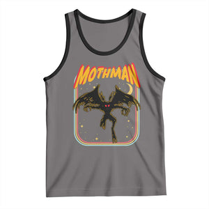 Retro Mothman Tank Top Vintage Comicbook Style Cryptid Lore Cryptozoology TS10 Deep Heather Black Print Your Wear