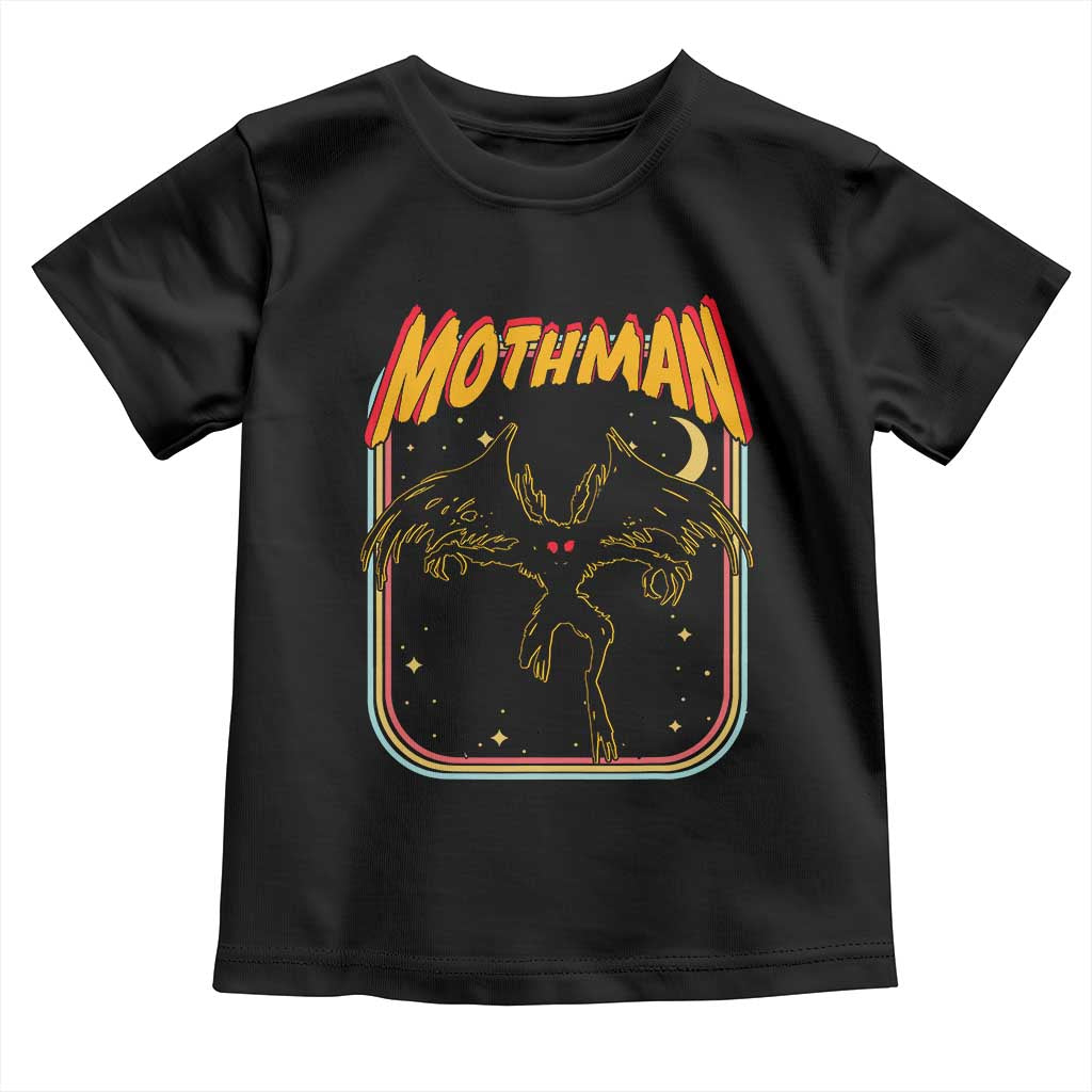 Retro Mothman Toddler T Shirt Vintage Comicbook Style Cryptid Lore Cryptozoology TS10 Black Print Your Wear
