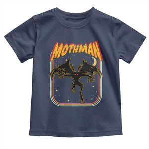 Retro Mothman Toddler T Shirt Vintage Comicbook Style Cryptid Lore Cryptozoology TS10 Navy Print Your Wear