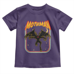 Retro Mothman Toddler T Shirt Vintage Comicbook Style Cryptid Lore Cryptozoology TS10 Purple Print Your Wear